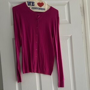 BNWT lord and Taylor Pink/Purple Button-Up Cardigan size SP